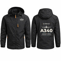 Thumbnail for Airbus A340-300 Stylish Jackets - Hooded Windbreaker - Heritage - Black
