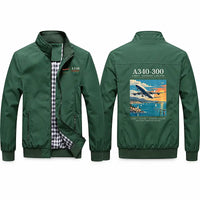 Thumbnail for Airbus A340-300 Stylish Jackets - Stand Collar - Poster - Green