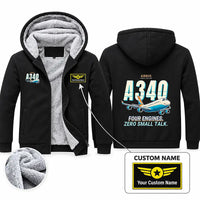 Thumbnail for Airbus A340-300 Zipped Sweatshirts - Cartoon + Name - Black