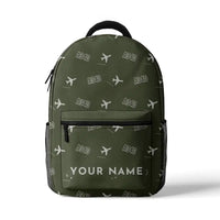 Thumbnail for Airbus A340-500 - 3D Backpack - 3D Pattern + Name - Green Army