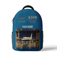 Thumbnail for Airbus A340-500 - 3D Backpack - Light Blue + Name
