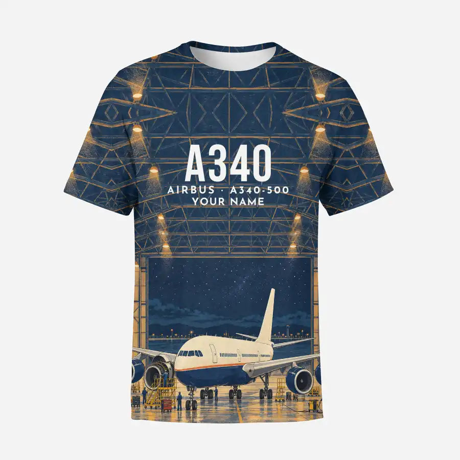 Airbus A340-500 3D All-Over Print Clothing - T-Shirt - 3D + Name