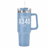 Thumbnail for Airbus A340-500 - 40oz Car Mug - Tag - Light Blue