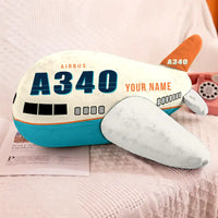 Thumbnail for Airbus A340-500 - Cartoon + Name - Airplane Pillow