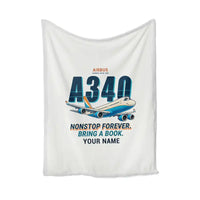 Thumbnail for Airbus A340-500 - Cartoon + Name - Blanket - White