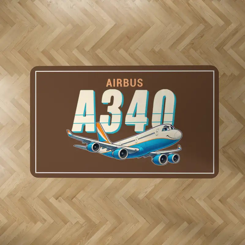 Airbus A340-500 - Cartoon - Rectangle Carpet - Brown