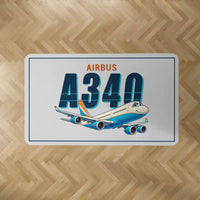 Thumbnail for Airbus A340-500 - Cartoon - Rectangle Carpet - Light Gray