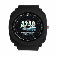 Thumbnail for Airbus A340-500 - Cartoon - Rubber Strap - Black