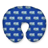 Thumbnail for Airbus A340-500 - Cartoon Seamless - Travel Pillow - Royal Blue