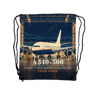 Thumbnail for Airbus A340-500 - Drawstring Bag - 3D Scene + Name