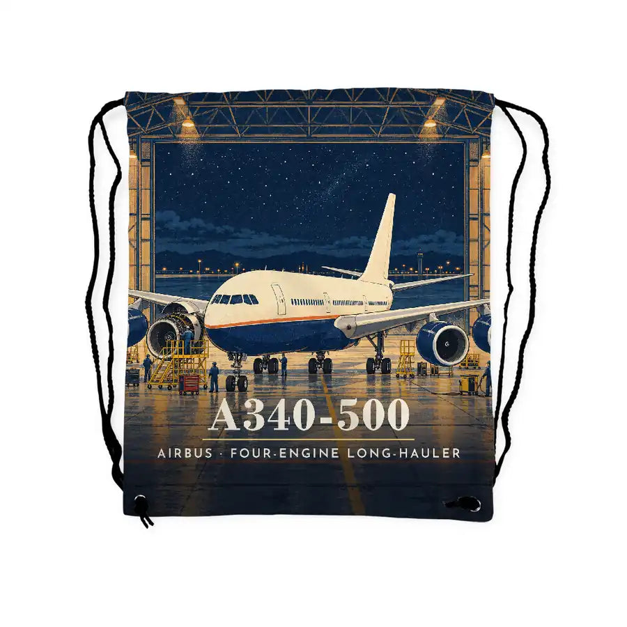 Airbus A340-500 - Drawstring Bag - 3D Scene