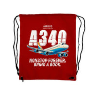 Thumbnail for Airbus A340-500 - Drawstring Bag - Cartoon - Red