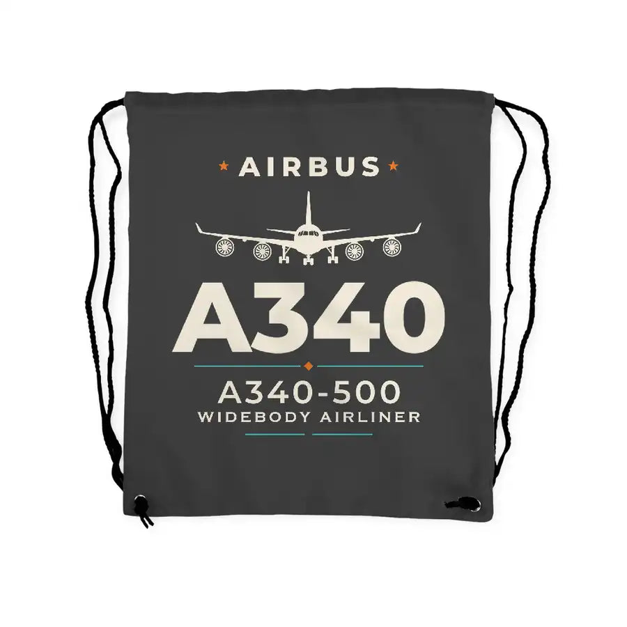 Airbus A340-500 - Drawstring Bag - Heritage - Gray