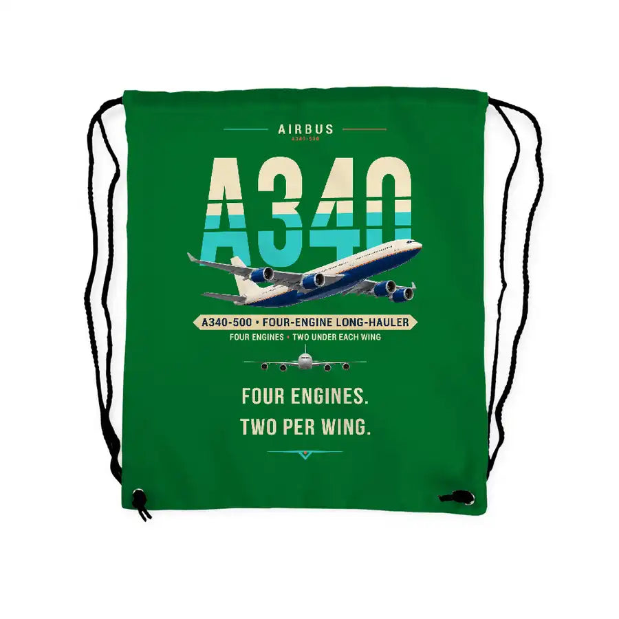 Airbus A340-500 - Drawstring Bag - Original - Green