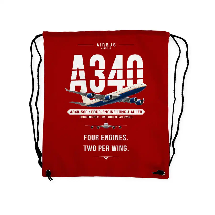 Airbus A340-500 - Drawstring Bag - Original - Red