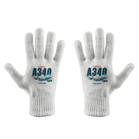 Thumbnail for Airbus A340-500 - Gloves - Full - Cartoon + Name - White