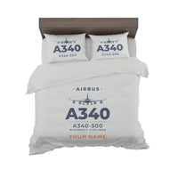 Thumbnail for Airbus A340-500 - Heritage + Name - Bedding Set - Light Gray