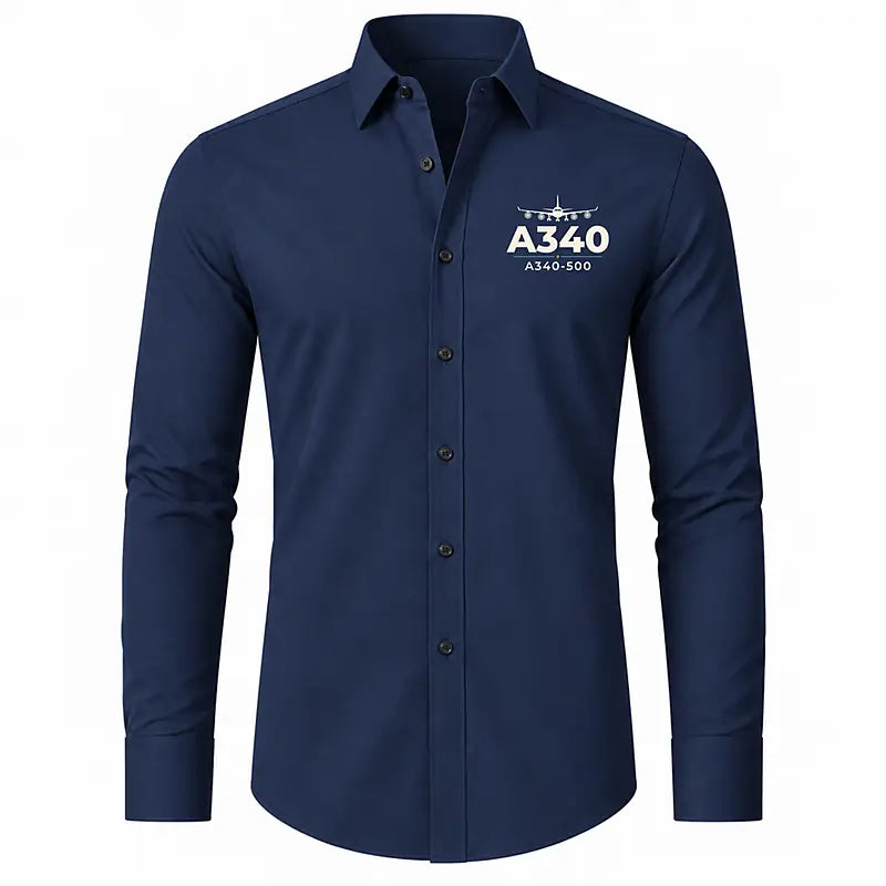 Airbus A340-500 - Long Sleeve Shirt - Heritage - Dark Blue
