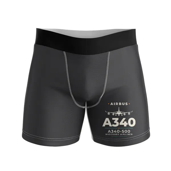 Airbus A340-500 - Men Boxers - Heritage - Black