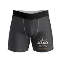 Thumbnail for Airbus A340-500 - Men Boxers - Heritage + Name - Black