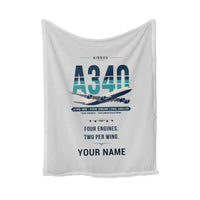 Thumbnail for Airbus A340-500 - Original + Name - Blanket - Light Gray