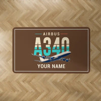 Thumbnail for Airbus A340-500 - Original + Name - Rectangle Carpet - Brown