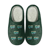 Thumbnail for Airbus A340-500 - Slippers - Cotton - Original Pattern - Dark Green