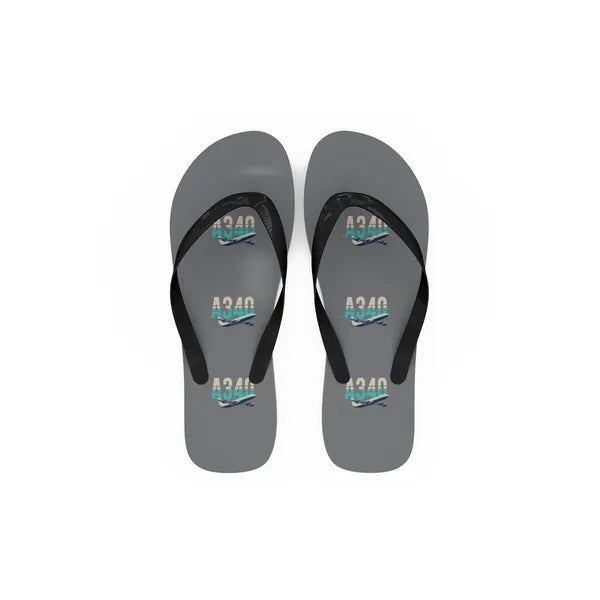 Airbus A340-500 - Slippers - Flip Flops - Original Pattern - Gray