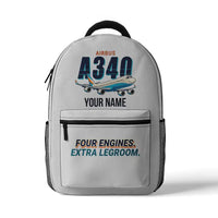 Thumbnail for Airbus A340-600 - 3D Backpack - Cartoon + Name - White