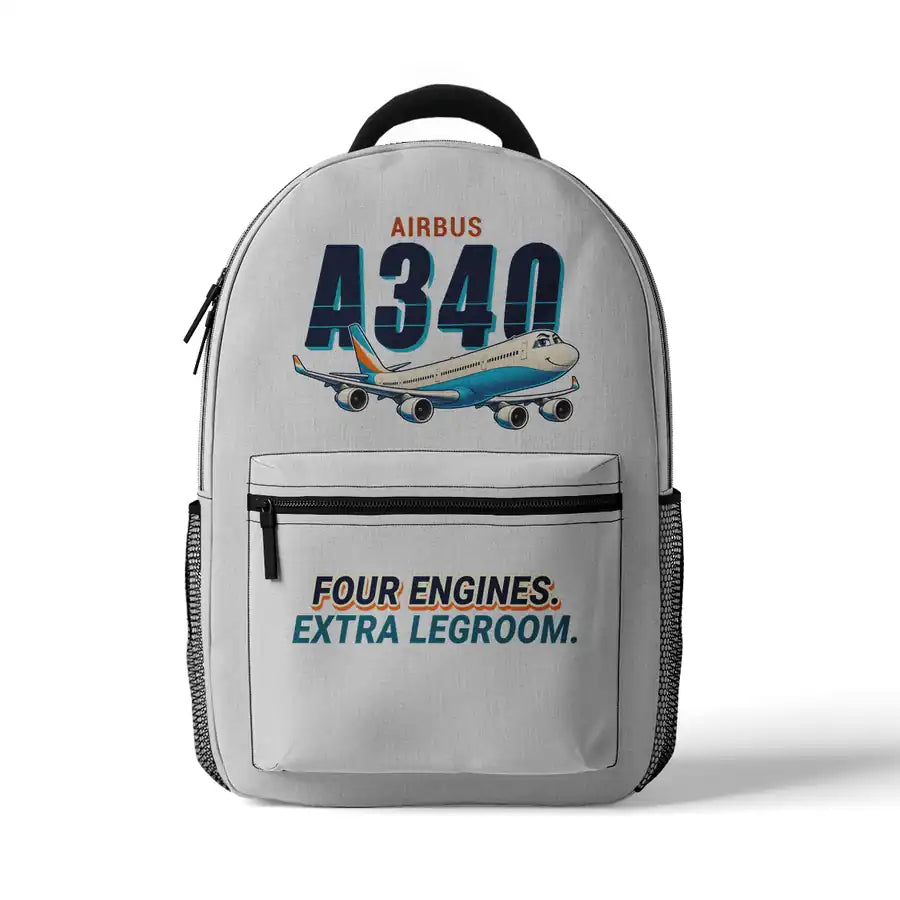 Airbus A340-600 - 3D Backpack - Cartoon - White