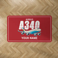Thumbnail for Airbus A340-600 - Cartoon + Name - Rectangle Carpet - Red