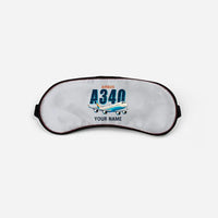 Thumbnail for Airbus A340-600 - Cartoon + Name - Sleep Mask - Light Gray