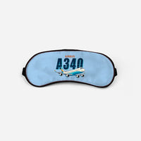 Thumbnail for Airbus A340-600 - Cartoon - Sleep Mask - Light Blue