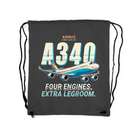 Thumbnail for Airbus A340-600 - Drawstring Bag - Cartoon - Gray