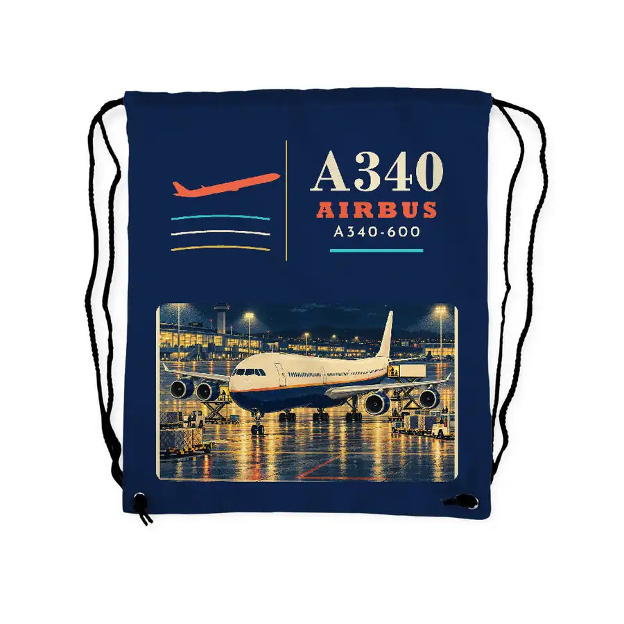 Airbus A340-600 - Drawstring Bag - Classic - Dark Blue