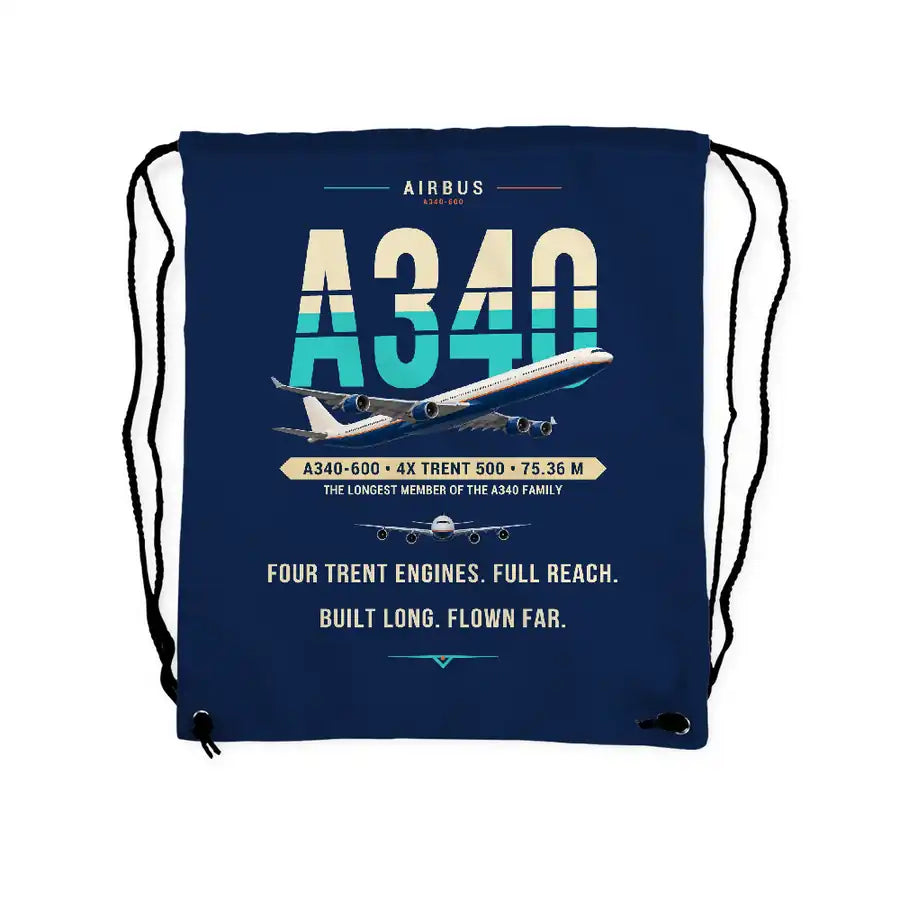 Airbus A340-600 - Drawstring Bag - Original - Dark Blue