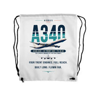 Thumbnail for Airbus A340-600 - Drawstring Bag - Original - White