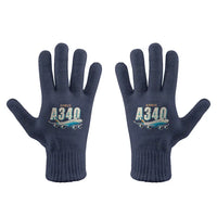 Thumbnail for Airbus A340-600 - Gloves - Full - Cartoon - Navy Blue