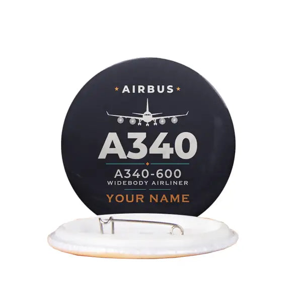 Airbus A340-600 - Heritage + Name - Pin - Black