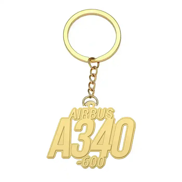 Airbus A340-600 - Hollow Key Chain - Tag - Gold