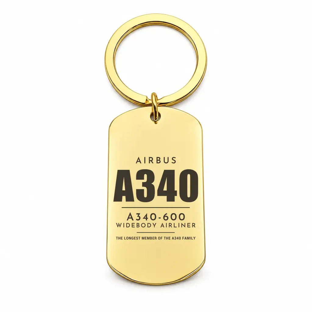 Airbus A340-600 - Key Chain - Tag - Gold