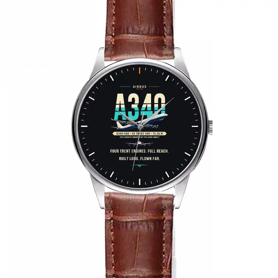 Airbus A340-600 - Original - Leather Strap - Striped Brown Leather Strap
