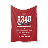 Thumbnail for Airbus A340-600 - Original + Name - Blanket - Red
