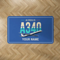 Thumbnail for Airbus A340-600 - Original + Name - Rectangle Carpet - Blue