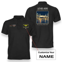 Thumbnail for Airbus A340-600 - Poster - Double-Side Polo - Black + Name