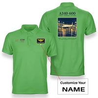 Thumbnail for Airbus A340-600 - Poster - Double-Side Polo - Light Green + Name