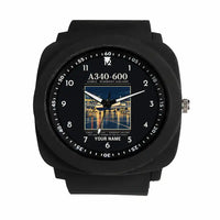 Thumbnail for Airbus A340-600 - Poster + Name - Rubber Strap - Black