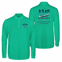 Thumbnail for Airbus A340-600 Premium Polo T-Shirts - Original - Long Sleeve - Green
