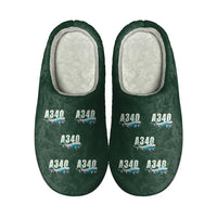 Thumbnail for Airbus A340-600 - Slippers - Cotton - Cartoon Pattern - Dark Green