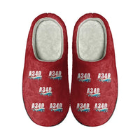 Thumbnail for Airbus A340-600 - Slippers - Cotton - Cartoon Pattern - Red